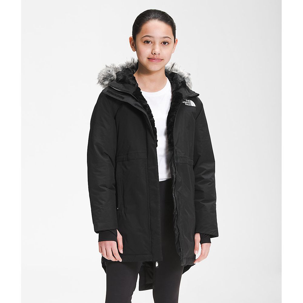 The North Face Parka Girls Australia - The North Face Arctic Swirl Black (YIA-431608)